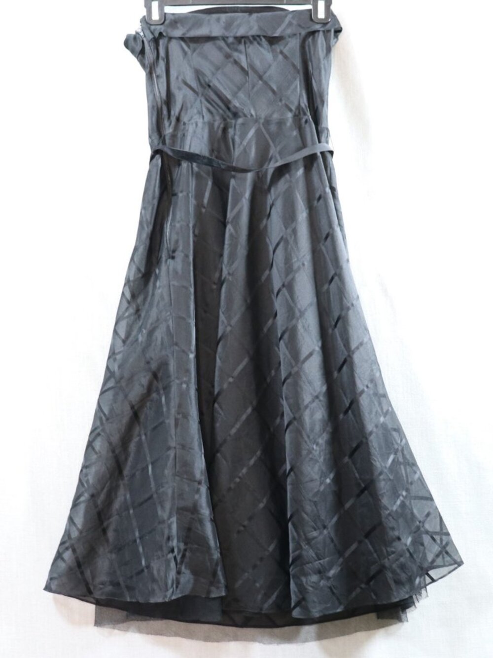 VTG Express Silk Cocktail Dress 7/8* 5/6 50s Style Strapless Black Goth Fairy - Picture 10 of 14